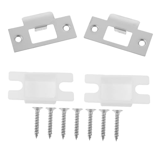 TEHAUX 2 Sätze Edelstahl Türschlagplatte Deadbolt Schutzplatte Langlebig Robust Einfache Montage für Innen und Außentüren Sicherheitsverstärkung Türbeschlag Zubehör von TEHAUX