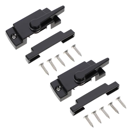TEHAUX 2 Sätze Sicherheitsfenster Verriegelung aus Robustem Material Kindersicherer Sash Lock mit Einfachem Bedienmechanismus Schützende Fenstersicherung für Haustiere und Leicht von TEHAUX
