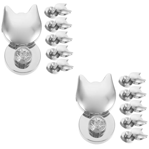 TEHAUX 2 Sätze Taschenzubehör Taschenschlösser in Katzenform Schloss in Katzenform Tasche Schlösser Ersetzen Taschenkatzenschlösser Handtaschenschlösser Zinklegierung Silver 6 Stück * 2 von TEHAUX