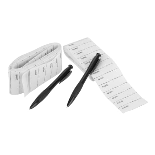 TEHAUX 2 Sätze Waschbare Stoffnamenetiketten Selbstklebende Kleidungsaufkleber mit Marker pro Rolle Vielseitig für Kindergarten Schule Camp Strapazierfähig Bügeln für Kinderbekleidung und von TEHAUX