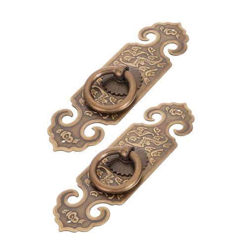TEHAUX 2 Stück Antike Türgriff Möbelgriff aus Hochwertigem Messing Vintage Stil Rostfrei Robust und Elegant für Schrank Schranktüren Traditioneller Chinesischer Türgriff TEHAUX 2 Stück Antike Türgriff Möbelgriff aus Hochwertigem Messing Vintage Stil Rostfrei Robust und Elegant für Schrank Schranktüren Traditioneller Chinesischer Türgriff von TEHAUX