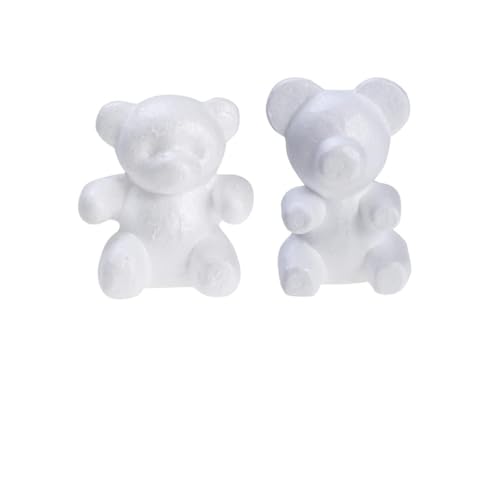 TEHAUX 2stücke Bären-skulpturen Weißer Bär Für Kreative Blumenarrangements Perfektes Bastelzubehör Für Erwachsene von TEHAUX