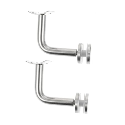 TEHAUX 2 Stück Edelstahl Handlaufhalter Wandmontage Stahl Handlaufträger Treppen Geländerstütze Glasbefestigung Langlebig Robust Einfache Montage von TEHAUX