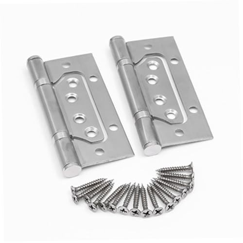 TEHAUX 2 Stück Edelstahl Türscharniere Verdicktes Stumm scharnier Geräuscharm Rostfrei für Türen und Fenster Langlebiges Türbeschlag Zubehör Silber TEHAUX 2 Stück Edelstahl Türscharniere Verdicktes Stumm scharnier Geräuscharm Rostfrei für Türen und Fenster Langlebiges Türbeschlag Zubehör Silber von TEHAUX