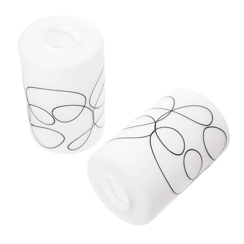 TEHAUX 2 Stück Glas Lampenschirm Zylinderform Ersatzschirm für Wandlampe Pendelleuchte Modernes Design Stilvoll Langlebig Geeignet für Wohnzimmer Schlafzimmer Flur Beleuchtung von TEHAUX