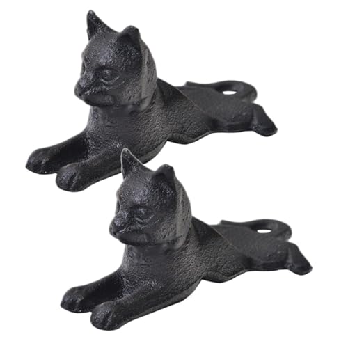 TEHAUX 2 Stück Gusseisen Katzen Türstopper Winddichter Türkeil für Teppich Fliesen für und Kindersicherheit von TEHAUX