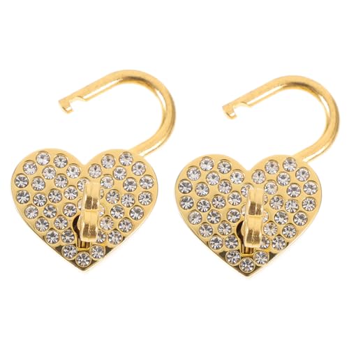 TEHAUX 2 Stück Herzschloss Gold Herz Strass geformt kleines Vorhängeschloss Herzschlösser Vorhängeschloss mit Schlüssel Minischlösser mit Schlüssel kleine Vorhängeschlösser Legierung TEHAUX 2 Stück Herzschloss Gold Herz Strass geformt kleines Vorhängeschloss Herzschlösser Vorhängeschloss mit Schlüssel Minischlösser mit Schlüssel kleine Vorhängeschlösser Legierung von TEHAUX