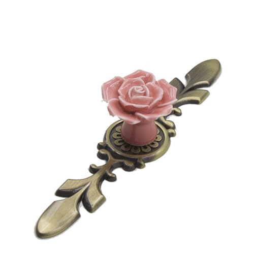 TEHAUX 2 Stück Keramik Vintage Schrankgriffe Rosendesign Einzelne Bohrung Antike Bronze Rosa Robuste Möbelgriffe für Schränke Kleiderschränke Einfache Montage Stilvolle Küchen TEHAUX 2 Stück Keramik Vintage Schrankgriffe Rosendesign Einzelne Bohrung Antike Bronze Rosa Robuste Möbelgriffe für Schränke Kleiderschränke Einfache Montage Stilvolle Küchen von TEHAUX