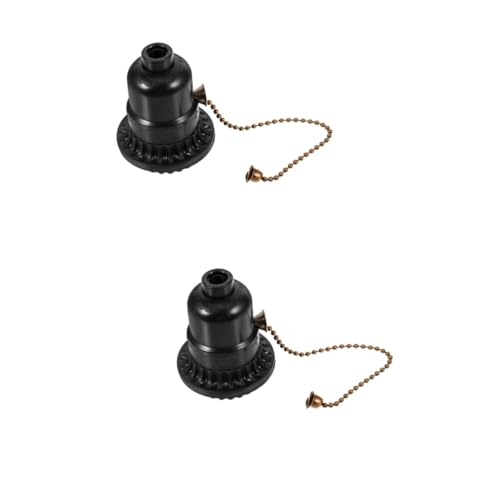 TEHAUX 2 Stück Lampenfassung mit Zugschalter aus Robustem Bakelit Langlebige Decken und Tischlampenfassung Hitzebeständig und Isolierend Geeignet für LED und Glühlampen Praktisches von TEHAUX