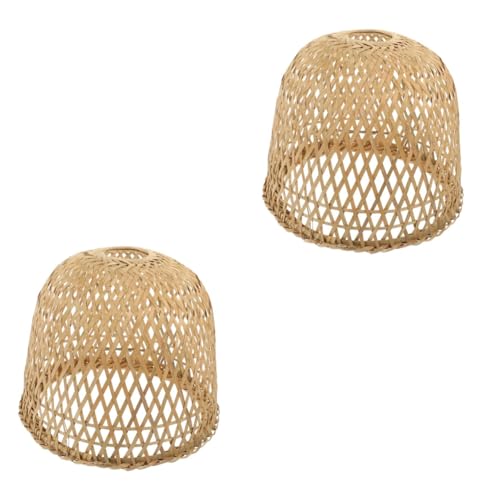 TEHAUX 2 Stück Lampenschirm Deckenleuchte Handgefertigt Robust Stabiles Material Für Wohnzimmer Schlafzimmer Restaurant Flur Ersatz Lampenabdeckung Vintage Stil von TEHAUX