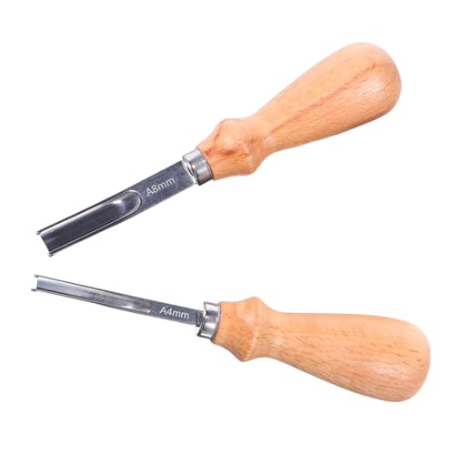 TEHAUX 2 Stück Lederhandwerksbedarf Rillwerkzeuge Lederkanten Abschräger Lederhandwerkskanten Schäl Abschräger Bastel DIY Werkzeuge Leder Schälwerkzeug Handwerkzeuge Lederkanten von TEHAUX