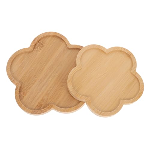 TEHAUX 2 Stück Leere Holzuntersetzer für Diy Handwerk Blumentopf Untersetzer und Trinkbecher Trays Kreative Bastelplatten für Zuhause und Bürodekoration von TEHAUX