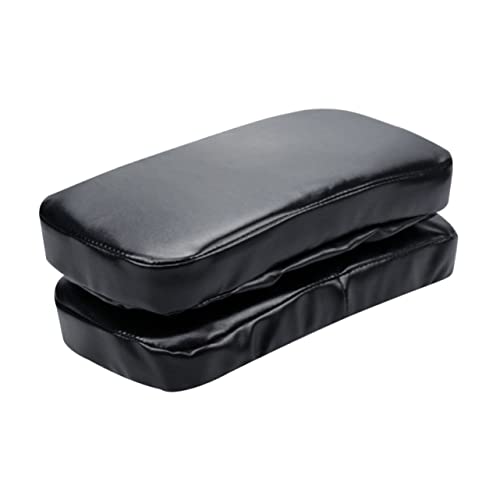 TEHAUX 2 Stück Memory Foam Armlehnenpolster für Bürostuhl Elastische Abdeckung Elbogenstütze für Zuhause und Büro Schwarz von TEHAUX