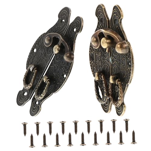 TEHAUX 2 Stück Retro Herzförmige Boxverschlüsse aus Bronze Hasps für Schmuckkästen Holzkisten Weinboxen Langlebige Schnappverschlüsse Einfache Montage Vintage Stil von TEHAUX