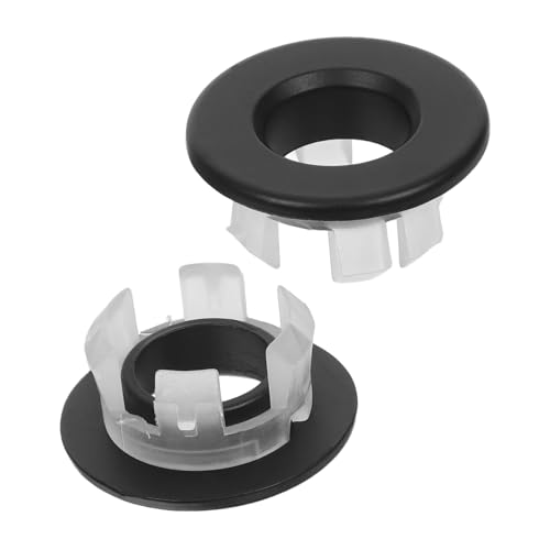 TEHAUX 2 Stück Runde Überlaufabdeckung für Waschbecken aus Robustem Material Stilvolle Elegante Sink Overflow Decorative Cover für Badezimmer und Küche Einfache Montage Schützt vor und von TEHAUX