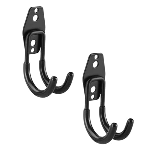 TEHAUX 2 Stück Schwere Wandhaken aus Metall und Rostfrei Rutschfest Starke Tragkraft für Garage Balkon Werkstatt zur Sicheren Aufbewahrung von Werkzeugen und Gartengeräten von TEHAUX