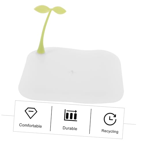 TEHAUX 2 Stück Silikonbeschichtete Bodenablaufabdeckungen mit Haarfänger und Geruchsschutz und Leicht zu Reinigen Geeignet für Küche Bad und Dusche Dekoratives Bohnensprossen Design von TEHAUX