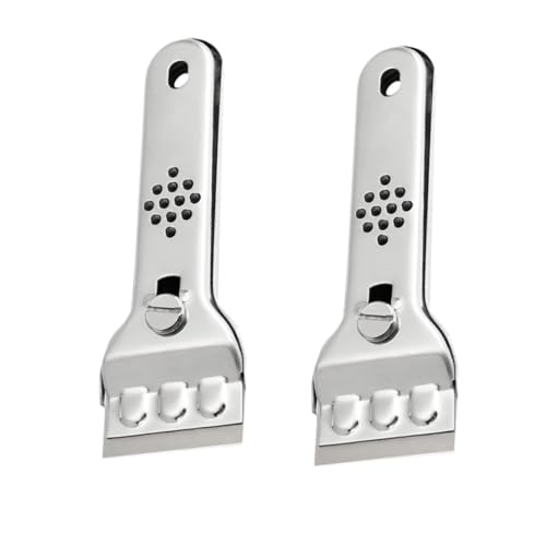 TEHAUX 2 Stück Teiliges Edelstahl Boden Fliesen schaber Multifunktionaler Utility Scraper für Einfache Reinigung von Kleberesten Aufklebern und Schmutz Fliesen Böden und Wänden von TEHAUX