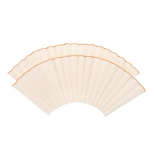 TEHAUX 2 Stück Teiliges Faltbares Papier Fan Leere Fächerfläche zum Bemalen Leichte Faltbare Fächeroberfläche DIY Fächer mit Glatter Papieroberfläche Kreative Fächerblätter von TEHAUX