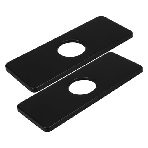 TEHAUX 2 Stück Teiliges Rechteckige Edelstahl Escutcheons Lochabdeckungen für Wasserhahn Schwarz Dekorative Basisplatte für Badezimmer Küchenarmaturen Einfache Montage Langlebig und TEHAUX 2 Stück Teiliges Rechteckige Edelstahl Escutcheons Lochabdeckungen für Wasserhahn Schwarz Dekorative Basisplatte für Badezimmer Küchenarmaturen Einfache Montage Langlebig und von TEHAUX