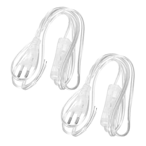 TEHAUX 2 Stück Transparente Kabelschalter für Schreibtischlampen Ventilatoren und Möbelbeleuchtung Stromkabel Robust und Langlebig für Verschiedene Anwendungen Geeignet von TEHAUX