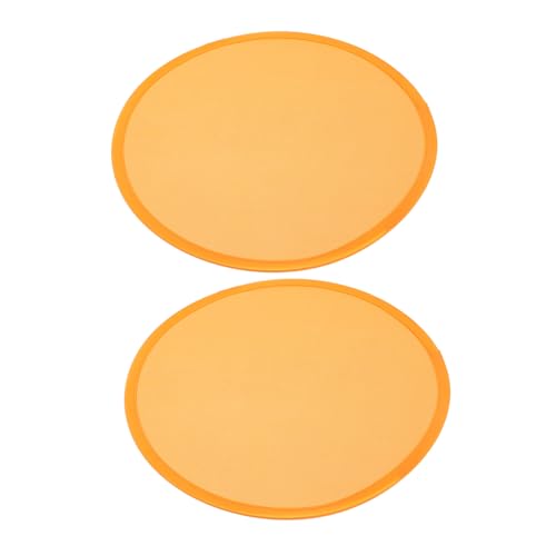 TEHAUX 2 Stücke Japanischer Faltbarer Mini Handfächer Rund Elegant Leicht Tragbar Vielseitig als Flugscheibe und Handventilator für Tanz Partys Outdoor Events in Orange von TEHAUX