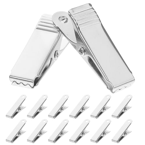 TEHAUX 20 Stück Mini-Metallklemme - Duschvorhang-Clips - Breite Krokodilklemme Testleitung Federklemmen Krokodilkabelklemmen Für Elektrische Tests oder Bastelarbeiten im Badezimmer und Zuhause, silbe von TEHAUX