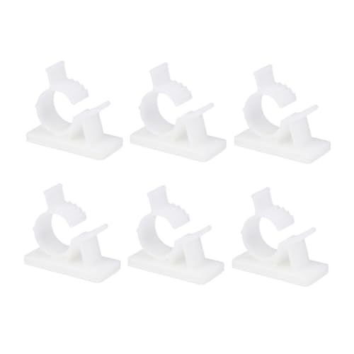 TEHAUX 20 Stück Selbstklebende Kabelclips S Verstellbar Kabelhalter Kabelklemmen Kabelmanagement für Schreibtisch und Wand Befestigung von Kabelbündeln Weiß von TEHAUX