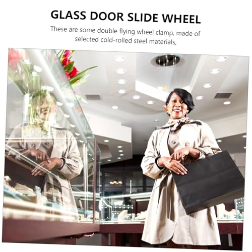 TEHAUX 20 Stück Teiliges Glasschieberäder für Glas Robuste Doppelrollen schiebeklammern Hohe Tragfähigkeit Sanft Gleitend für Glastüren von Vitrinen und Möbeln von TEHAUX