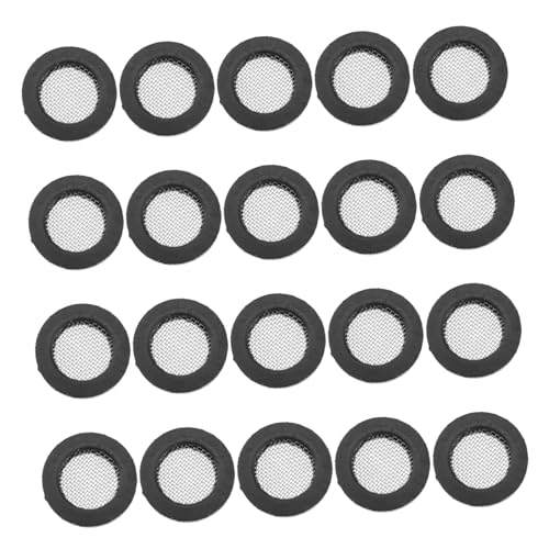 TEHAUX 20 Stück Teiliges Gummidichtung mit Edelstahlnetz Filter Duschkopf Ersatzdichtung für Wasserhahn Waschbecken Rohrverbindung Auslaufsichere Dichtung Sieb Filternetz Schwarz von TEHAUX