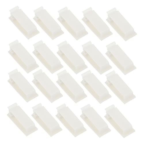 TEHAUX 20 Stück Teiliges Selbstklebend Kabelorganizer Clips für USB Strom Kopfhörerkabel Vielseitig Einsetzbar für Schreibtisch kabelmanagement Modernes Design Einfache Montage ohne von TEHAUX