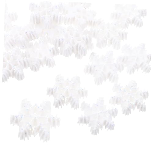 TEHAUX 200 Stck. Teiliges Künstliche Schneeflocken Deko aus Resin für Weihnachten Leichtes DIY Festival Zubehör für Tisch Baum und Miniatur-szenerien Winterliche Bastelmaterialien von TEHAUX