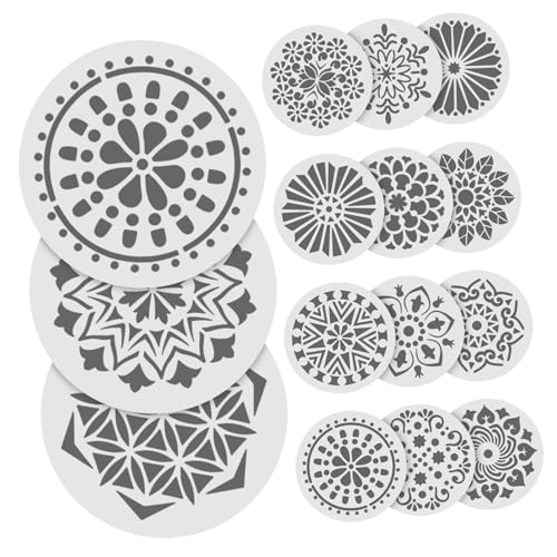 TEHAUX 24 Stück Teiliges Mandala Schablonen aus Robustem Vielseitige Blumenmotive für DIY Malerei Wanddekoration Holzschilder und Bastelprojekte Wiederverwendbare Malvorlagen für TEHAUX 24 Stück Teiliges Mandala Schablonen aus Robustem Vielseitige Blumenmotive für DIY Malerei Wanddekoration Holzschilder und Bastelprojekte Wiederverwendbare Malvorlagen für von TEHAUX