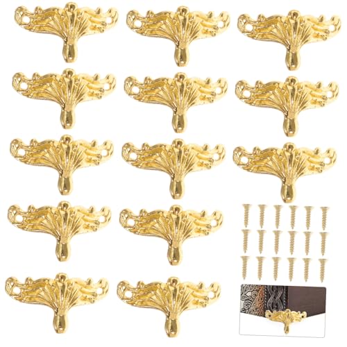 TEHAUX 25 Stück Teiliges Schmuckbox Füße aus Zinklegierung Dekorative Möbelbeine für Holzschatullen Einfache Montage mit Schrauben Retro Goldfarbene Schmuckkasten Beine Robust und TEHAUX 25 Stück Teiliges Schmuckbox Füße aus Zinklegierung Dekorative Möbelbeine für Holzschatullen Einfache Montage mit Schrauben Retro Goldfarbene Schmuckkasten Beine Robust und von TEHAUX