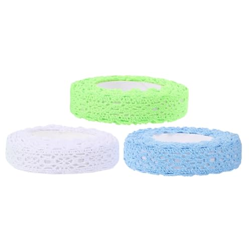TEHAUX 3 Rollen Doppelseitiges DIY Spitzenband für Scrapbooking Fotorahmen Dekoration Leichte Reißbare Spitzenborte Weiß für Bastelarbeiten TEHAUX 3 Rollen Doppelseitiges DIY Spitzenband für Scrapbooking Fotorahmen Dekoration Leichte Reißbare Spitzenborte Weiß für Bastelarbeiten von TEHAUX