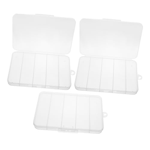TEHAUX 3 STK. Transparente PP Plastik Aufbewahrungsbox mit Fächern Vielseitiger Organizer für Angelköder Nageldesign Werkzeuge Schmuck und Bastelbedarf Stabile DIY Sortierbox für von TEHAUX