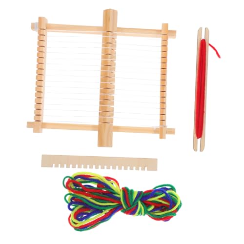 TEHAUX 3 Sätze Handwebstuhl Webrahmen Webstuhl Bastel-Webrahmen weben Bausatz Webstuhl für für Kleinkinder Stricken Sie Webstühle für Anfänger Webmaschine Holz von TEHAUX