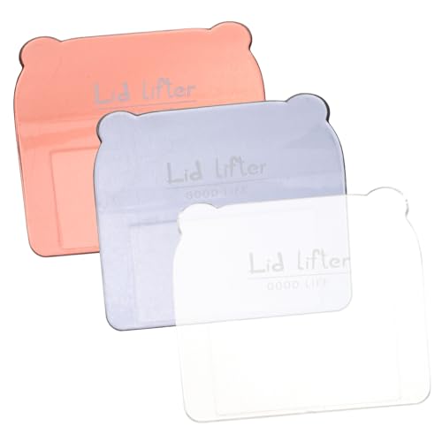 TEHAUX 3 Stck Toilettensitzheber Selbstklebend Hygienischer Wc Deckelheber Handlicher Toilettendeckel Lifter Transparent Blau Rot Weiß Bad Accessoire Kontaktloses Anheben Einfache von TEHAUX