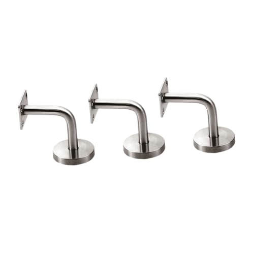 TEHAUX 3 Stück Edelstahl Handlaufhalter Wandmontage Robuste Handlaufträger Treppengeländerhalterung Stabil Für Bad Flur Hotel Büro Villa Robust und von TEHAUX