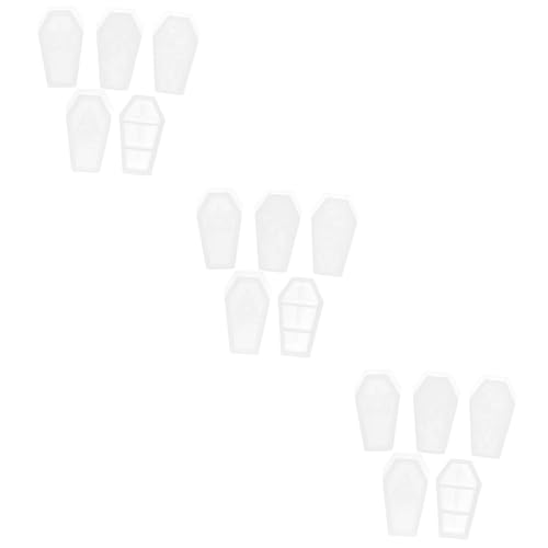 TEHAUX 3 Stück Kristallklarer Epoxidharz Spiegel Silikonform Halloween Sarg Aufbewahrungsbox DIY Gießform Wiederverwendbar Langlebig Für Schmuck und Dekoration von TEHAUX