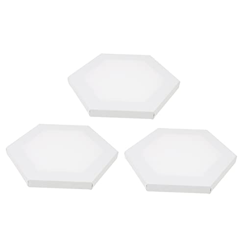 TEHAUX 3 Stück Sechseckige Malleinwand für Ölgemälde Gestreckte mit Blanko Leinwandplatten für Studenten und Hobbykünstler für Acryl- Öl und Aquarellmalerei von TEHAUX
