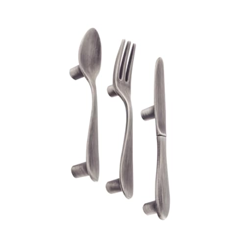 TEHAUX 3 Stück Teiliges Besteckform aus Zinklegierung Kreative Schrankgriffe Gabel Messer Löffel Moderne Schwarze Oberflächenstruktur für Küchen Möbelschubladen Geeignet TEHAUX 3 Stück Teiliges Besteckform aus Zinklegierung Kreative Schrankgriffe Gabel Messer Löffel Moderne Schwarze Oberflächenstruktur für Küchen Möbelschubladen Geeignet von TEHAUX