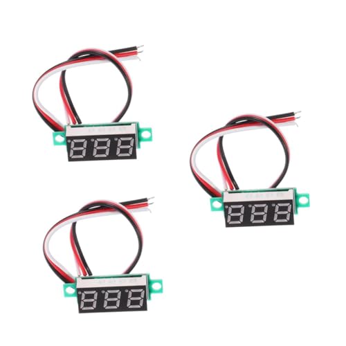 TEHAUX 3 Stück Teiliges LED Digital Voltmeter Board Modul Genaues Dc Messgerät mit Blauem Display Voltmeter Panel für Präzise Spannungs Stromanzeige Kompakt Kabel von TEHAUX