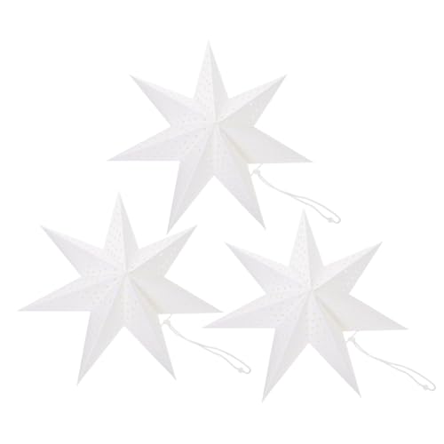 TEHAUX 3 Stück Teiliges Origami Lampenschirm Weihnachtsstern Hängender Lampenschirm Dekoration Leichte Faltbare Papierlampenabdeckung für Kronleuchter Nordische Weihnachtsbeleuchtung von TEHAUX