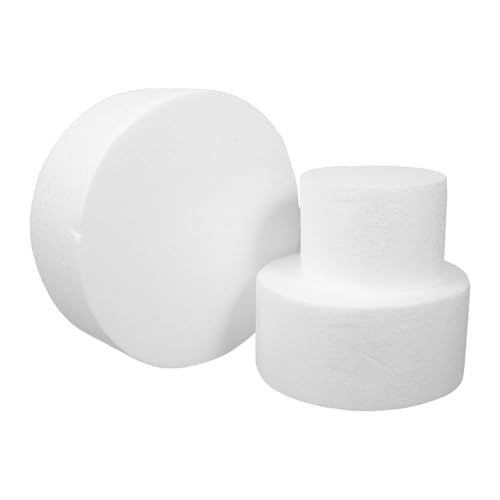 TEHAUX 3 Stück Teiliges Schaumstoff Kuchenmodell Runde Back Dummies Leichtes DIY Tortendeko Zubehör Ø für Anfänger und Hochzeitsschmuck Bemalbar und Formbar TEHAUX 3 Stück Teiliges Schaumstoff Kuchenmodell Runde Back Dummies Leichtes DIY Tortendeko Zubehör Ø für Anfänger und Hochzeitsschmuck Bemalbar und Formbar von TEHAUX