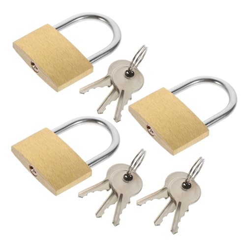 TEHAUX 3 Stück Teiliges Vorhängeschloss Set Messing Schlüssel Gesicherte für Garagen Zäune Schränke und Wetterfest und Rostbeständig für und Außenbereich TEHAUX 3 Stück Teiliges Vorhängeschloss Set Messing Schlüssel Gesicherte für Garagen Zäune Schränke und Wetterfest und Rostbeständig für und Außenbereich von TEHAUX