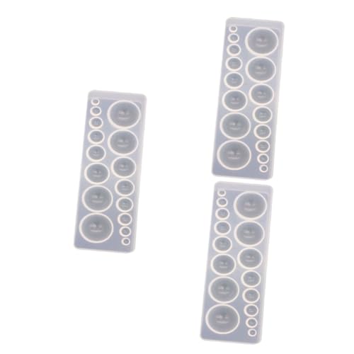 TEHAUX 3 Teilige Kristall Epoxidform Spiegelguss Cabochon Form DIY Zeitform Basteln Silikonformen Kunstform Schmuck Durchsichtige Epoxidform Dekoration Runde Epoxidgussformen von TEHAUX