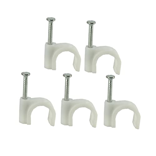 TEHAUX 300 Stück Runde Kabelclips Weiß Plastische Kabelhalter für Effektives Kabelmanagement für Elektro Ethernet und Tv Kabel und Außenanwendung TEHAUX 300 Stück Runde Kabelclips Weiß Plastische Kabelhalter für Effektives Kabelmanagement für Elektro Ethernet und Tv Kabel und Außenanwendung von TEHAUX