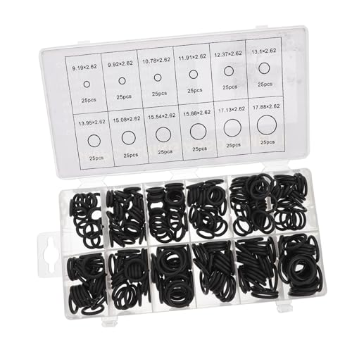 TEHAUX 300 Stück Teiliges O Ring Dichtungsset aus Nbr Gummi Hitze und Ölbeständige Dichtungsringe in Praktischem Aufbewahrungskoffer Vielseitig für Pumpen Ventile Lager und Elektrische von TEHAUX