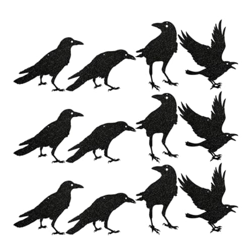 TEHAUX 32 Stück Teiliges Halloween Deko Papierkrähen Hängende Ornamente DIY Halloween Party Dekoration für Fenster Garten Balkon Wand von TEHAUX
